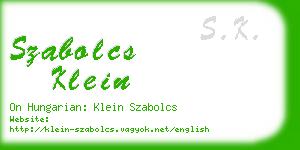 szabolcs klein business card